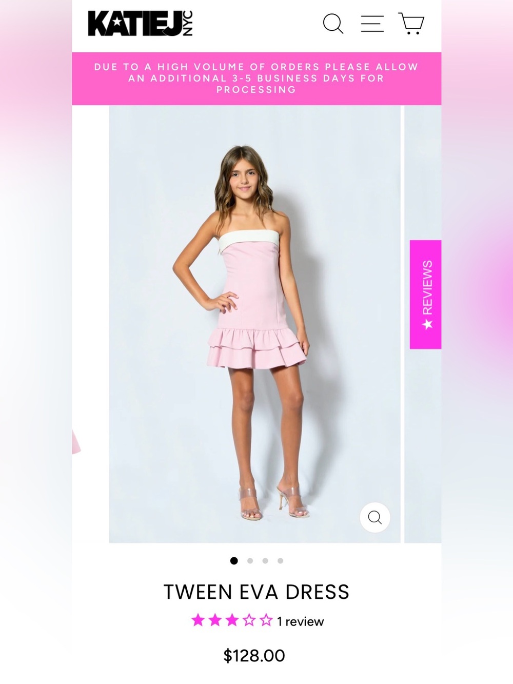 Pink Ruffle Dress - Picture 4 of 4